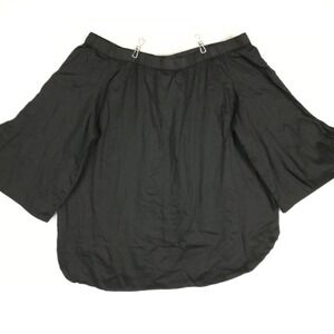 Denim 24/7 Womens Top Blouse Off Shoulder Black‎ 3/4 Tie Sleeve Plus 24W New